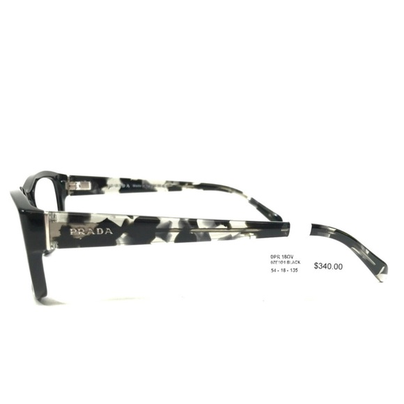 Prada Eyeglasses Black Tortoise Rectangular NEW - Picture 6 of 13